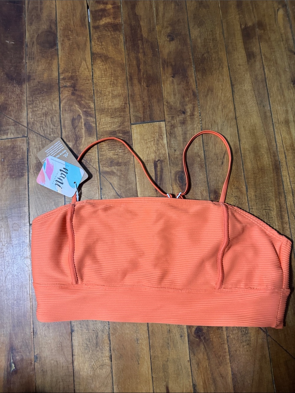 NANI swimwear Textured Zena Orange Bralette Crop Top SZ-L
